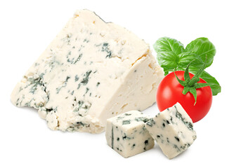 blue cheese isolated on a white background. clipping path