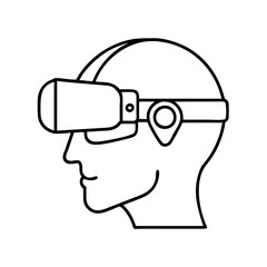 vrheadset icon, vrheadset line art - simple line art of vrheadset, perfect for vrheadset logos and icons