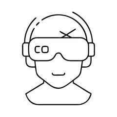 Obraz premium vrheadset icon, vrheadset line art - simple line art of vrheadset, perfect for vrheadset logos and icons