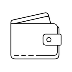 wallet icon, wallet line art - simple line art of wallet, perfect for wallet logos and icons