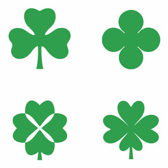 Clover and Shamrock Vector Icon Set