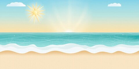 Pastel Sunrise Beach Scene Calm Ocean Waves on Sandy Shore