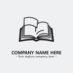 Book illustration black and white for logo company vector image
