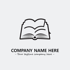 Book illustration black and white for logo company vector image
