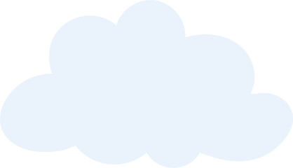  Blue flat cloud isolated on white background, Vector illustration.