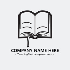 Book illustration black and white for logo company vector image
