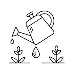 wateringcan icon, wateringcan line art - simple line art of wateringcan, perfect for wateringcan logos and icons