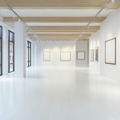 Obraz premium Bright and Modern Art Gallery Interior with Clean Lines and Space