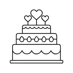 weddingcake icon, weddingcake line art - simple line art of weddingcake, perfect for weddingcake logos and icons