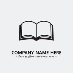 Book illustration black and white for logo company vector image
