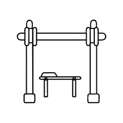 weightliftingbar icon, weightliftingbar line art - simple line art of weightliftingbar, perfect for weightliftingbar logos and icons