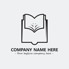 Book illustration black and white for logo company vector image
