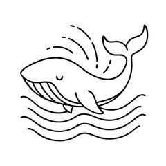 Fototapeta premium whale icon, whale line art - simple line art of whale, perfect for whale logos and icons