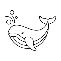 whale icon, whale line art - simple line art of whale, perfect for whale logos and icons