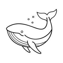 whale icon, whale line art - simple line art of whale, perfect for whale logos and icons