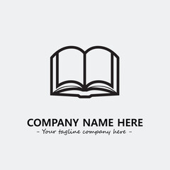 Book illustration black and white for logo company vector image
