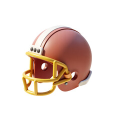 Fototapeta premium American Football Helmet 3D Render Icon Illustration in Cute Cartoon Style Isolated