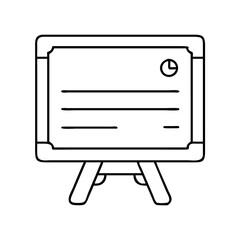 whiteboard icon, whiteboard line art - simple line art of whiteboard, perfect for whiteboard logos and icons