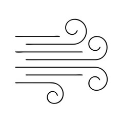 wind icon, wind line art - simple line art of wind, perfect for wind logos and icons