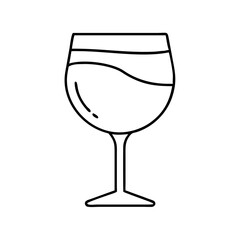 wineglass icon, wineglass line art - simple line art of wineglass, perfect for wineglass logos and icons