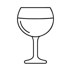 wineglass icon, wineglass line art - simple line art of wineglass, perfect for wineglass logos and icons