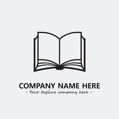 Book illustration black and white for logo company vector image
