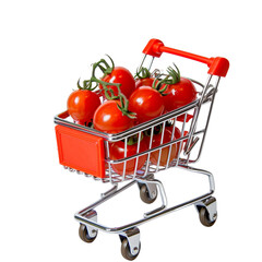 Vegetable Cart Isolated on White Background – Fresh Produce Display for Markets
