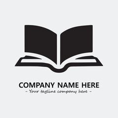 Book illustration black and white for logo company vector image
