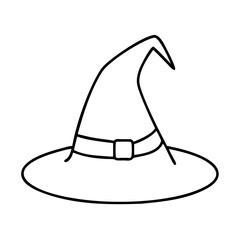 witchhat icon, witchhat line art - simple line art of witchhat, perfect for witchhat logos and icons