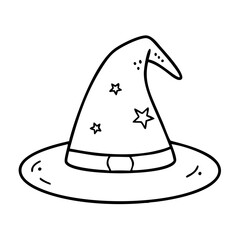 wizardhat icon, wizardhat line art - simple line art of wizardhat, perfect for wizardhat logos and icons