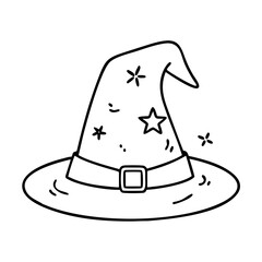 wizardhat icon, wizardhat line art - simple line art of wizardhat, perfect for wizardhat logos and icons