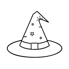 wizardhat icon, wizardhat line art - simple line art of wizardhat, perfect for wizardhat logos and icons
