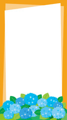 紫陽花の背景イラスト　縦長の背景