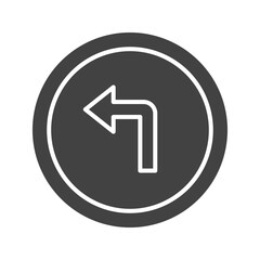 Left Turn icon vector image. Suitable for mobile apps, web apps and print media.