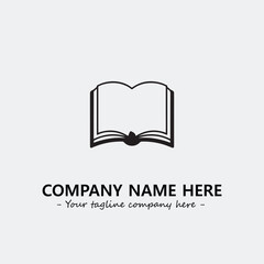 Book illustration black and white for logo company vector image
