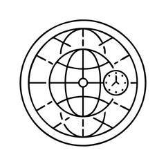 worldclock Copy icon, worldclock Copy line art - simple line art of worldclock Copy, perfect for worldclock Copy logos and icons