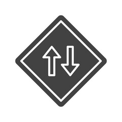 Two Way Road icon vector image. Suitable for mobile apps, web apps and print media.