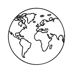 worldmap icon, worldmap line art - simple line art of worldmap, perfect for worldmap logos and icons