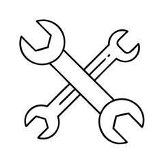 wrench icon, wrench line art - simple line art of wrench, perfect for wrench logos and icons