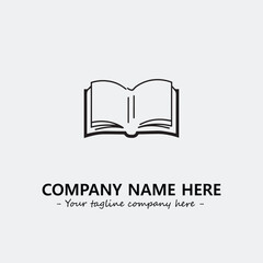Book illustration black and white for logo company vector image
