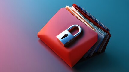 3d cartoon, important files, very clear clean white background