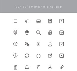 アイコンセット：WEBサイトやアプリの会員情報・登録B