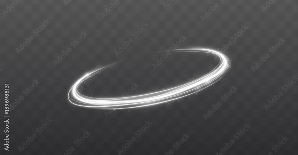 Poster bright blue neon spiral with speed and glow effects. futuristic swirl of light and motion on a trans