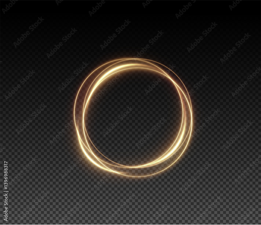 Fototapete 
Golden glistering swirl light effect with sparkles and dust on a dark background. A luxury abstract vector with shiny waves, energy trails, and dynamic twinkle elements. Perfect for elegant designs.
