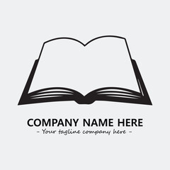 Book illustration black and white for logo company vector image
