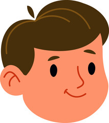 Smiling Boy Headshot Cartoon