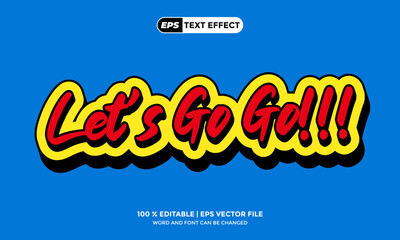  Lets Go Text Effects 3D Editable New