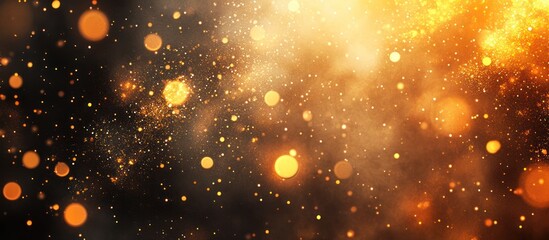 Obraz premium Radiant luminescence with golden sparkles and ethereal bokeh effects background