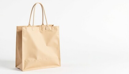 White cotton shopping tote bag, handles, isolated , shopping, design element, shopping bags