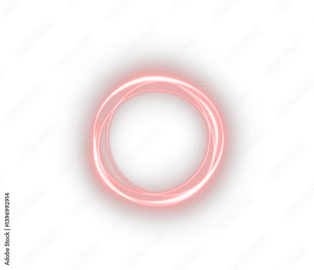 Aufkleber glowing red light swirl with spiral and flare effects. futuristic neon energy trail with sparkle and